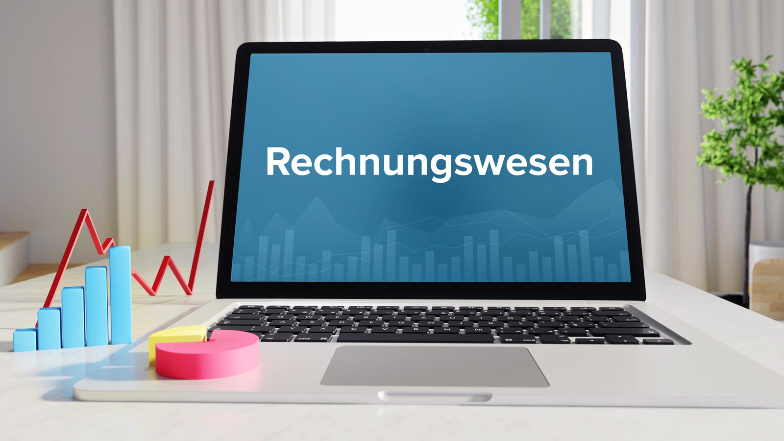 Laptop mit dem Wort rechnungswesen auf dem Monitor