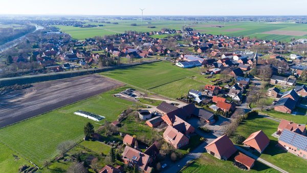 Ländliche Gegend von oben