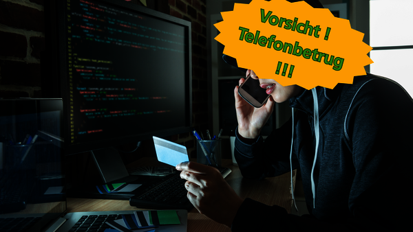 Wahnhinweis zum Thema Telefonbetrug